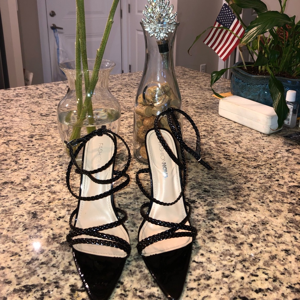 Braided Strappy Heeled Sandals